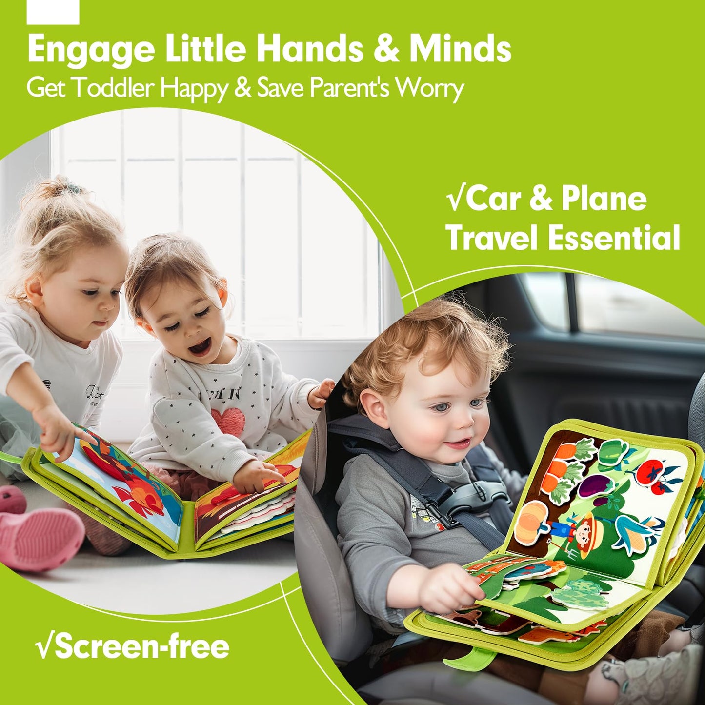 hahaland Busy Book for Toddlers 1-3 - Montessori Toys Busy Board for 1 Year Old Boy Toys Girl Birthday Gift, Educational Quiet Activity Books Easter Basket Stuffers Toddler Toys 1-2 One Year Old Gifts