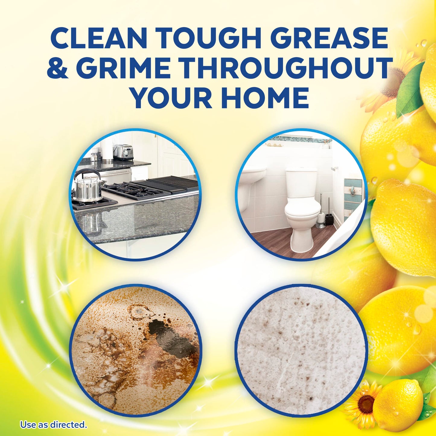 Lysol Multi-Surface Cleaner, Sanitizing and Disinfecting Pour, to Clean and Deodorize, Sparkling Lemon and Sunflower Essence, 90 Fl Oz