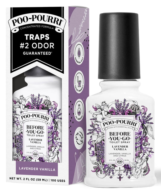 Poo-Pourri Before-You-Go Toilet Spray, Lavender Vanilla, 2 Fl Oz - Lavender, Vanilla and Citrus
