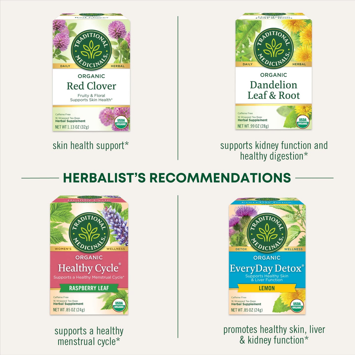 Traditional Medicinals Tea, Organic Everyday Detox Schisandra Berry, Supports Healthy Liver Function, Detox, 16 Tea Bags