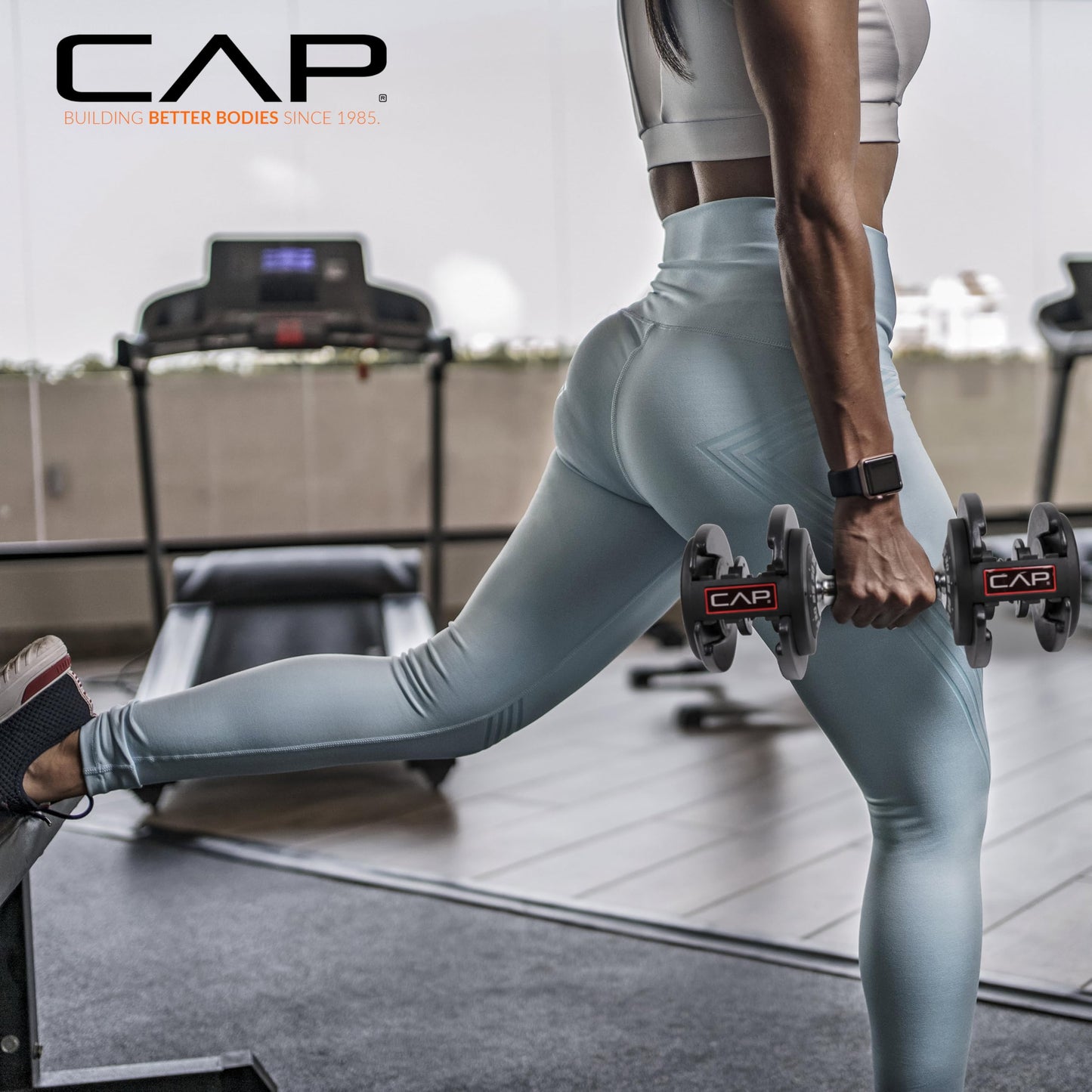 CAP Barbell ADJUSTABELL® 25 lb Pair of Adjustable Dumbbells with Contoured Full Rotation Handle, Honeycomb Chrome and Black Handle