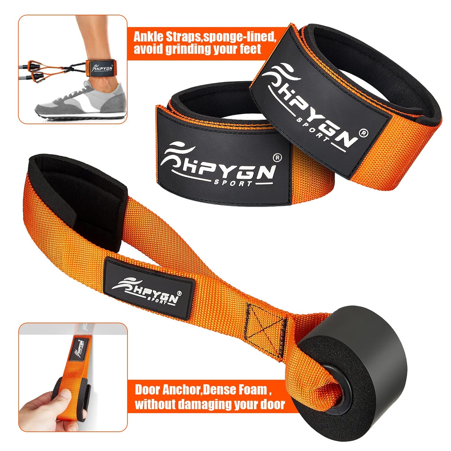 Resistance Bands, Heavy Exercise Bands with Handles, Fitness Bands Set for Working Out, Workout Bands for Men, Weight Bands for Muscle Training, Strength, Slim, Yoga, Home Gym Equipment