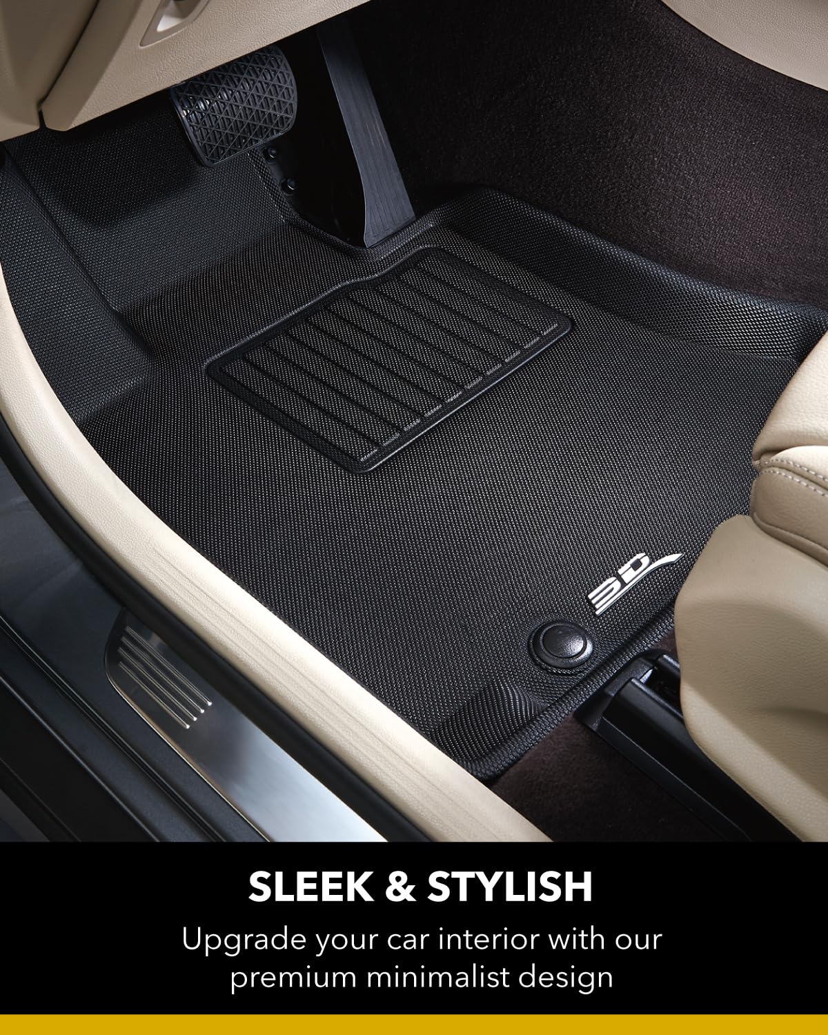 3D MAXpider Custom Fit Kagu Floor Mat (Black) Compatible with Tesla Model Y 2021-2025 - R1 R2