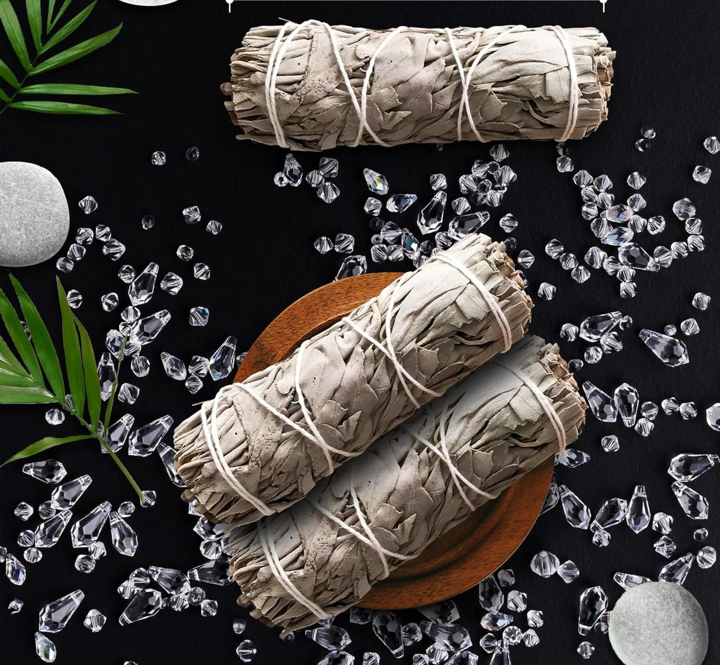 Native American Organic White Sage Smudge Sticks - Salvia Blanca para Limpiar - Sacred New Age Rituals for Energy Clearing, Meditation, Negative Energy Removal, Purification, Spiritual Healing. (3)
