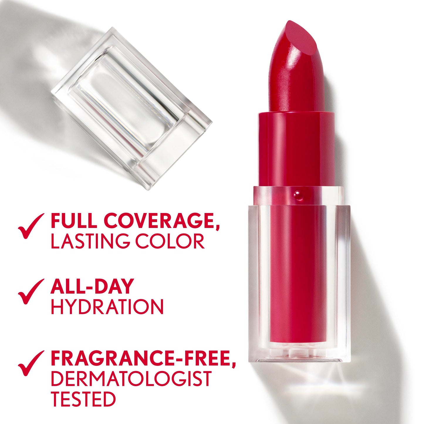 COVERGIRL Clean Lip Color, Crema, Satin Finish, Squalane, Avocado & Aloe, Carmine-Free, Non-Drying, 0.12oz