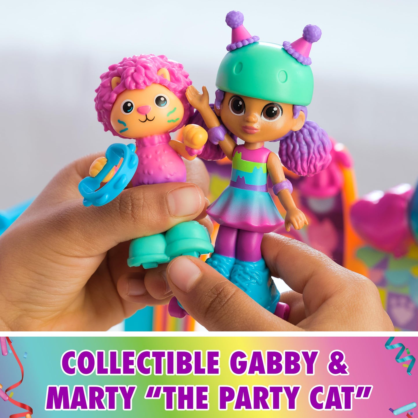 Gabby's Dollhouse, Party Room Playset with Exclusive Toy Figures, Dollhouse Furniture, Accessories & Fidget Play, Kids Toys for Girls and Boys Ages 3+