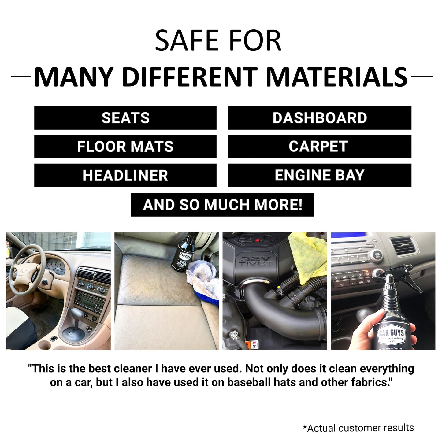 CAR GUYS Super Cleaner | Effective Car Interior Cleaner | Leather Car Seat Cleaner | Stain Remover for Carpet, Upholstery, Fabric, and Much More! | 18 Oz Kit with Microfiber Towel