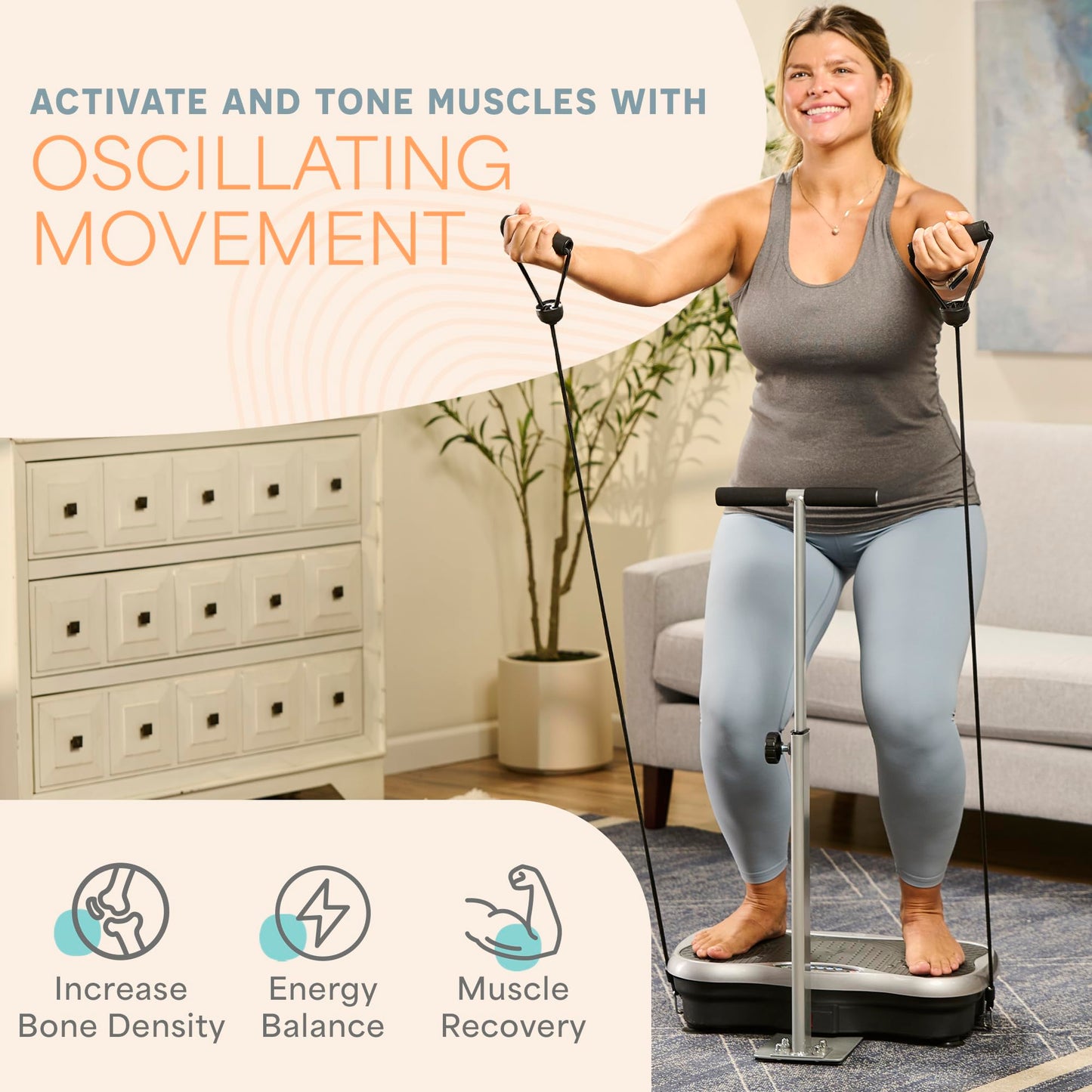 Lifepro Vibration Plate Exercise Machine with Magnetic Acupoints - Full Body Vibration Platform for Beginners and Recovery - Ideal Lymphatic Drainage Massager for Muscle Toning and Overall Fitness