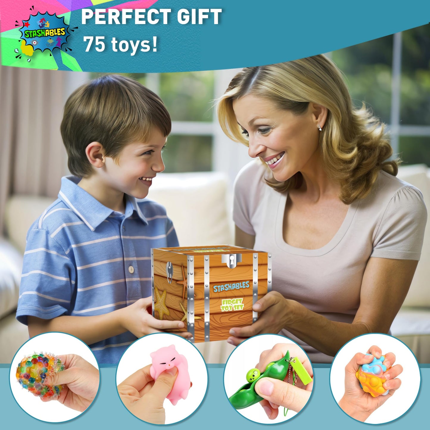 Sensory Fidget Toys Pack - 35pcs Stress Relief and Anti Anxiety Toys for Kids - Cool Fidget Packs with Stress Balls, Fidget Cube, & More for Party Favors, Prizes, Travel, & Pinata Stuffers