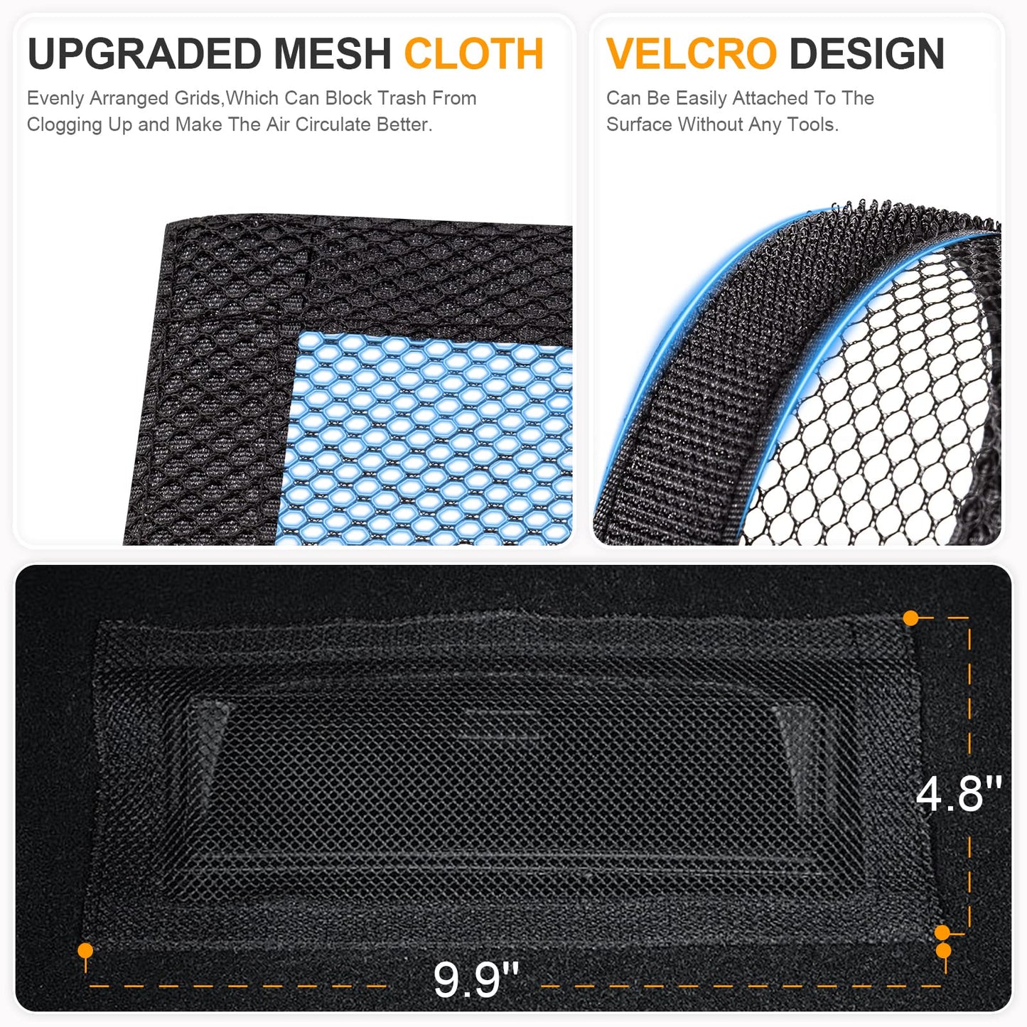 SARDVISA Backseat Air Vent Cover for Tesla Model 3 & Model Y, 2-Pack Rear Seat Air Condition Outlet Protector with Upgraded Mesh Cloth and Velcro, Car Air Vent Accessories for Tesla Model Y / 3