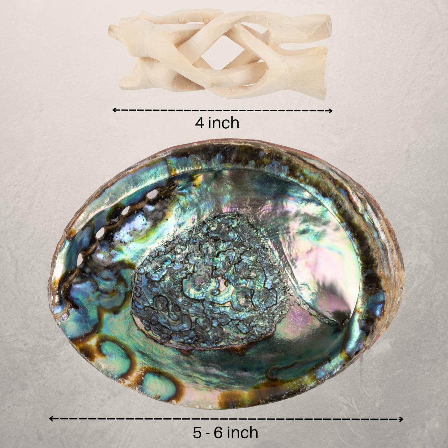 Wish Well Sage Smudge Kit ~ 4" Dragon Blood, Chakra Sage, White Sage Smudge Stick, 2 Palo Santo Sticks, Abalone Shell, Stand, Feather, 7 Chakra Stones & Crystal Bracelet ~ Cleansing House & Meditation