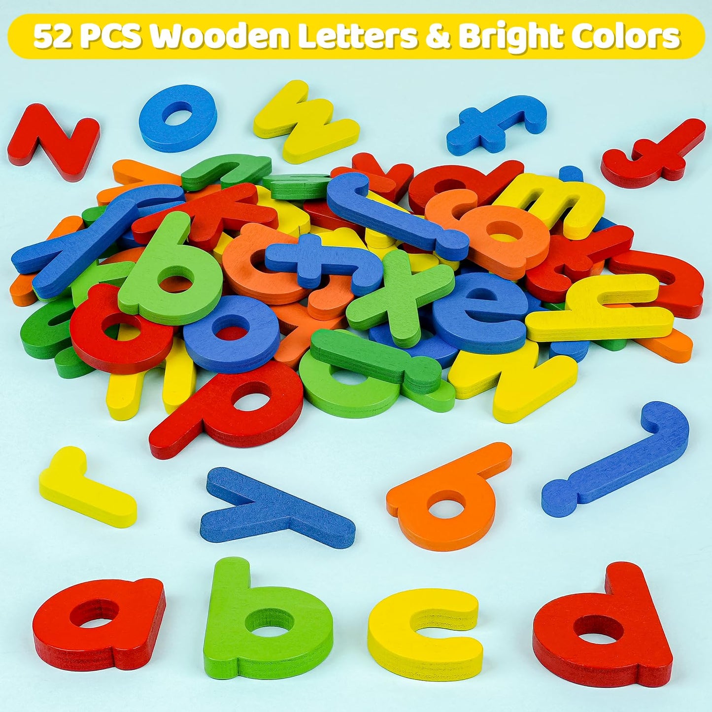 BEESTECH Alphabet ABC Learning Educational Toys for 2 3 4 5 Years Old Boys Girls, Wooden Puzzle Flash Cards Preschool Activity Letter Matching Games for Kids Toddlers