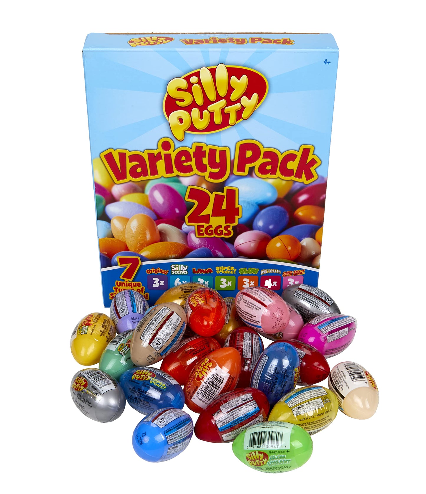 Crayola Silly Putty Bulk Variety Pack (24ct), Fidget Toys for Kids & Adults, Party Favors, Treasure Box Toys for Classrooms, Goodie Bag Stuffers, Gifts [Amazon Exclusive]