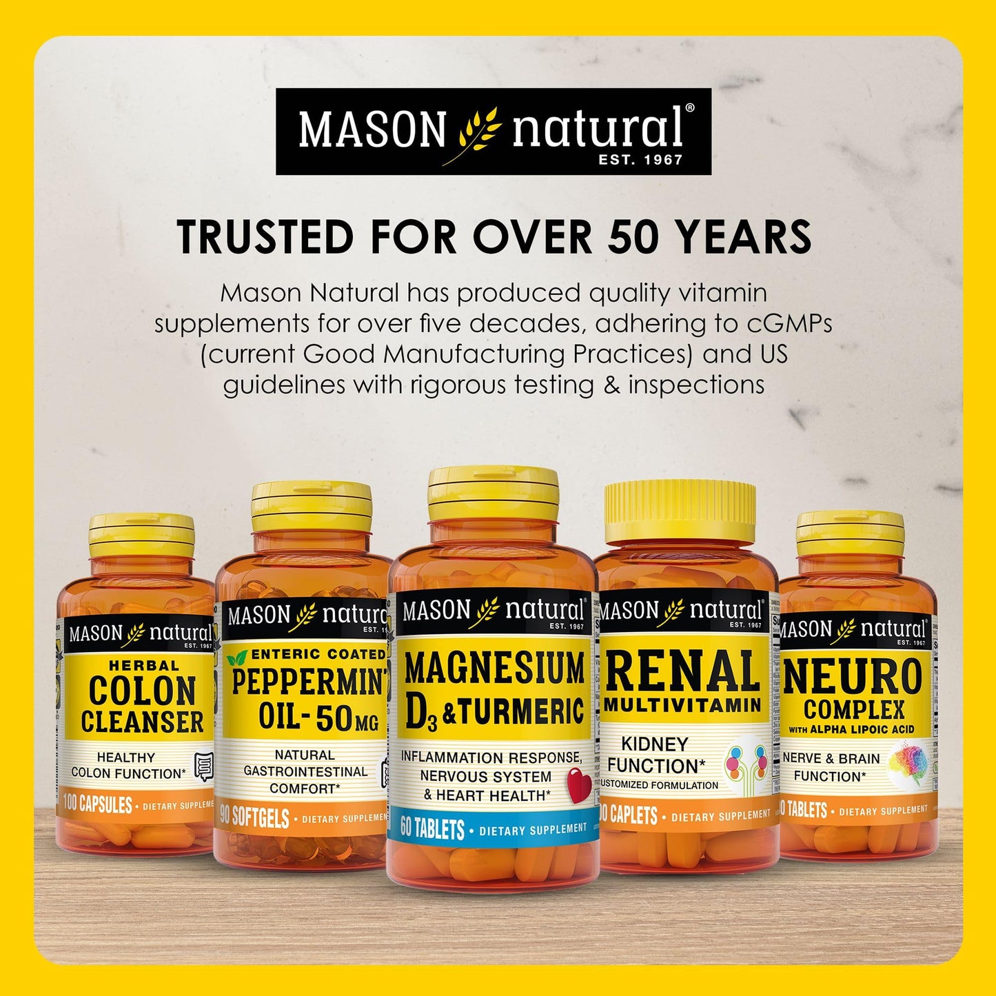 MASON NATURAL Vitamin B12 50 mcg with Calcium, 100-Day Supply, Dietary Supplement to Support Natural Energy Levels, 100 Tablets (Pack of 1)
