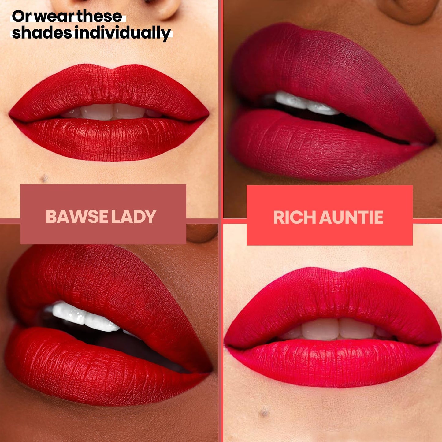 The Lip Bar - Nonstop Liquid Matte Lipstick 2-Pack, Bawse Lady (Blue Red) + Rich Auntie (Deep Berry) - High Pigment - One Swipe - Long Lasting - Jojoba Oil & Vitamin E - Vegan - .24 fl oz