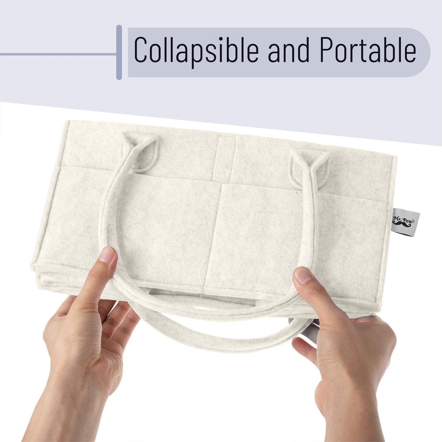 Mr. Pen- Baby Diaper Caddy Organizer, Beige, Baby Organizer, Car Diaper Caddy, Baby Caddy Organizer, Portable Diaper Caddy, Diaper Organizer for Changing Table, Baby Organizer for Nursery