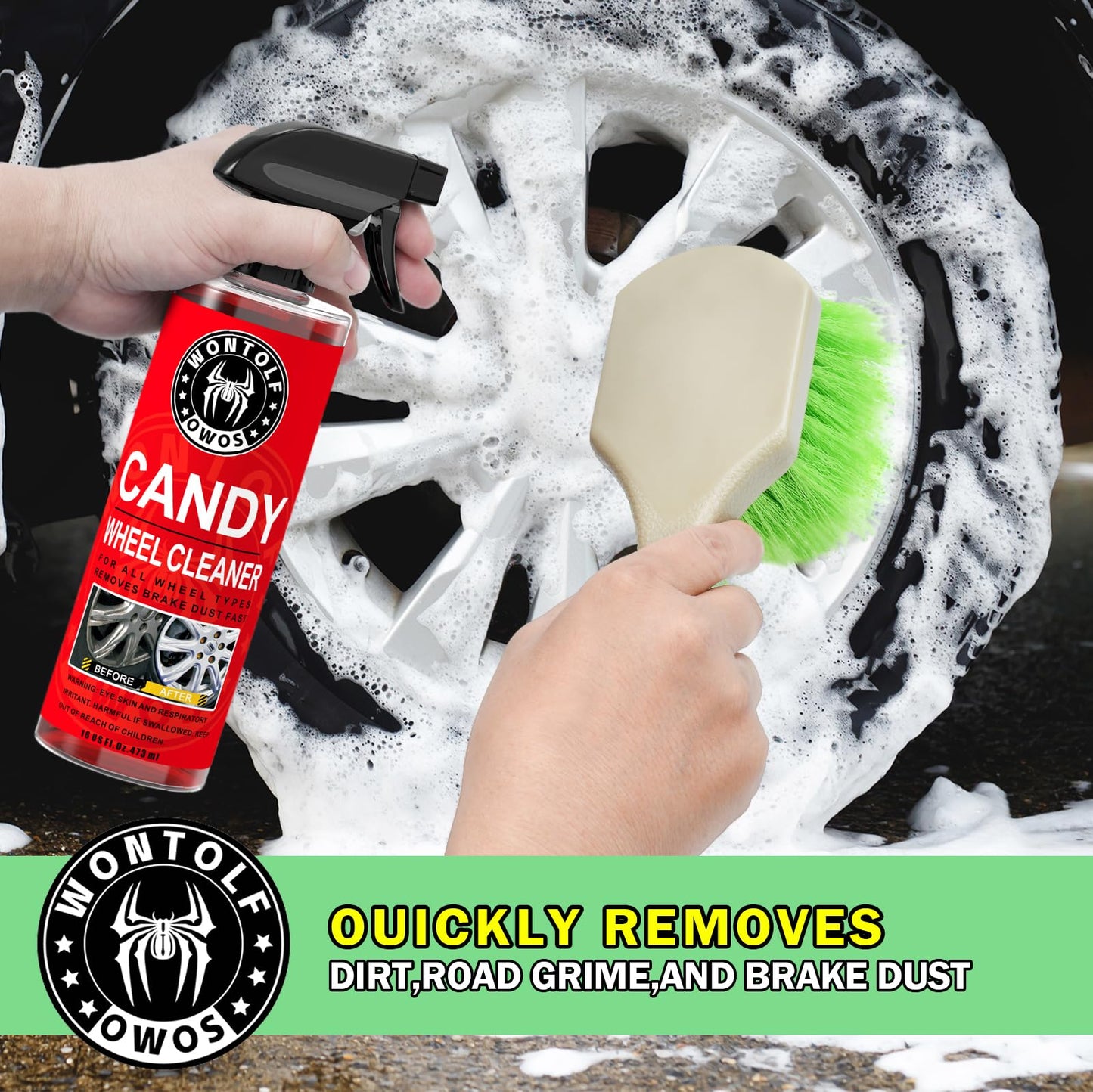 Wontolf Car Wash Kit with Car Wash Soap Shampoo, Interior Cleaner, Wheel Cleaner, Car Detailing Cleaning Care Kit for Cars Trucks RVs SUVs Motorcycles Detailing Cleaning