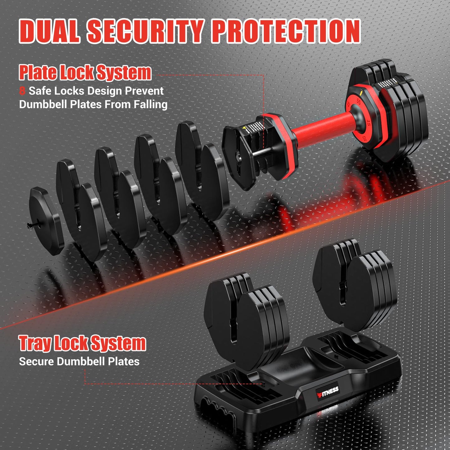 XDDIAS Adjustable Dumbbells Set,5LB to25LB Sets of 2 for Home Gym Equipment, 5 in 1 Free Weights with dumbbell set, Anti-Slip Handle for Full Body Workout Suitable Men/Women