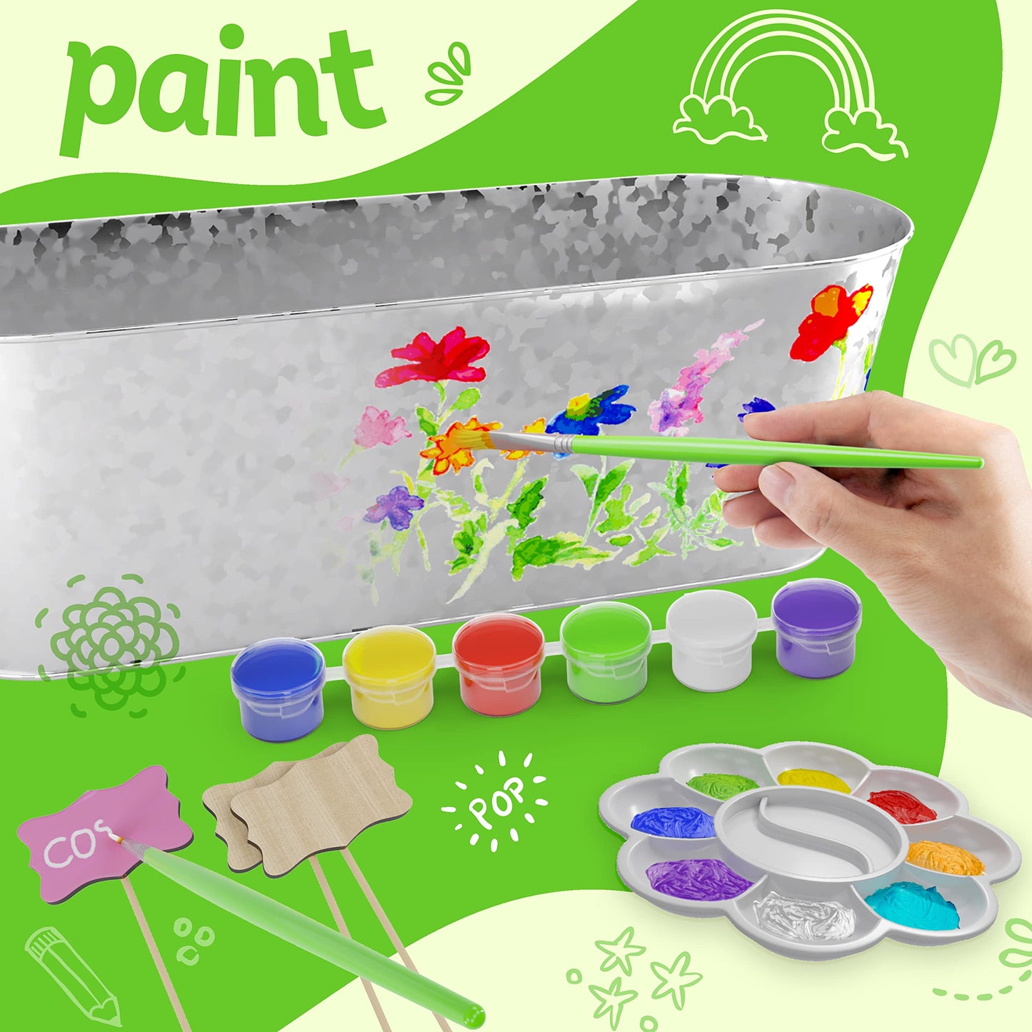 Paint & Plant Flower Growing Kit for Kids - Easter Gift Ideas Age 5 6 7 8-12 Year Old Girl - Best Birthday Crafts Gifts for Girls & Boys, Fun Children Gardening Kits, Art Projects for Ages 5-12 Years