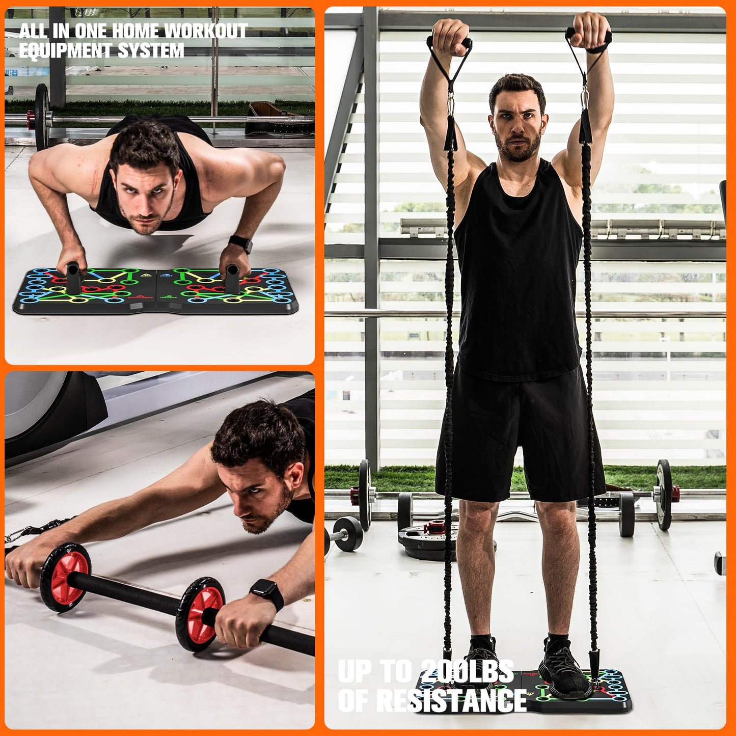 AERLANG Push Up Board, Portable Multifunctional Pushup Board, Foldable 10-In-1 Push Up Bar, Floor Push-Up Handle, Strength Training Home Gym, Full Body Workout At Home For Men And Women