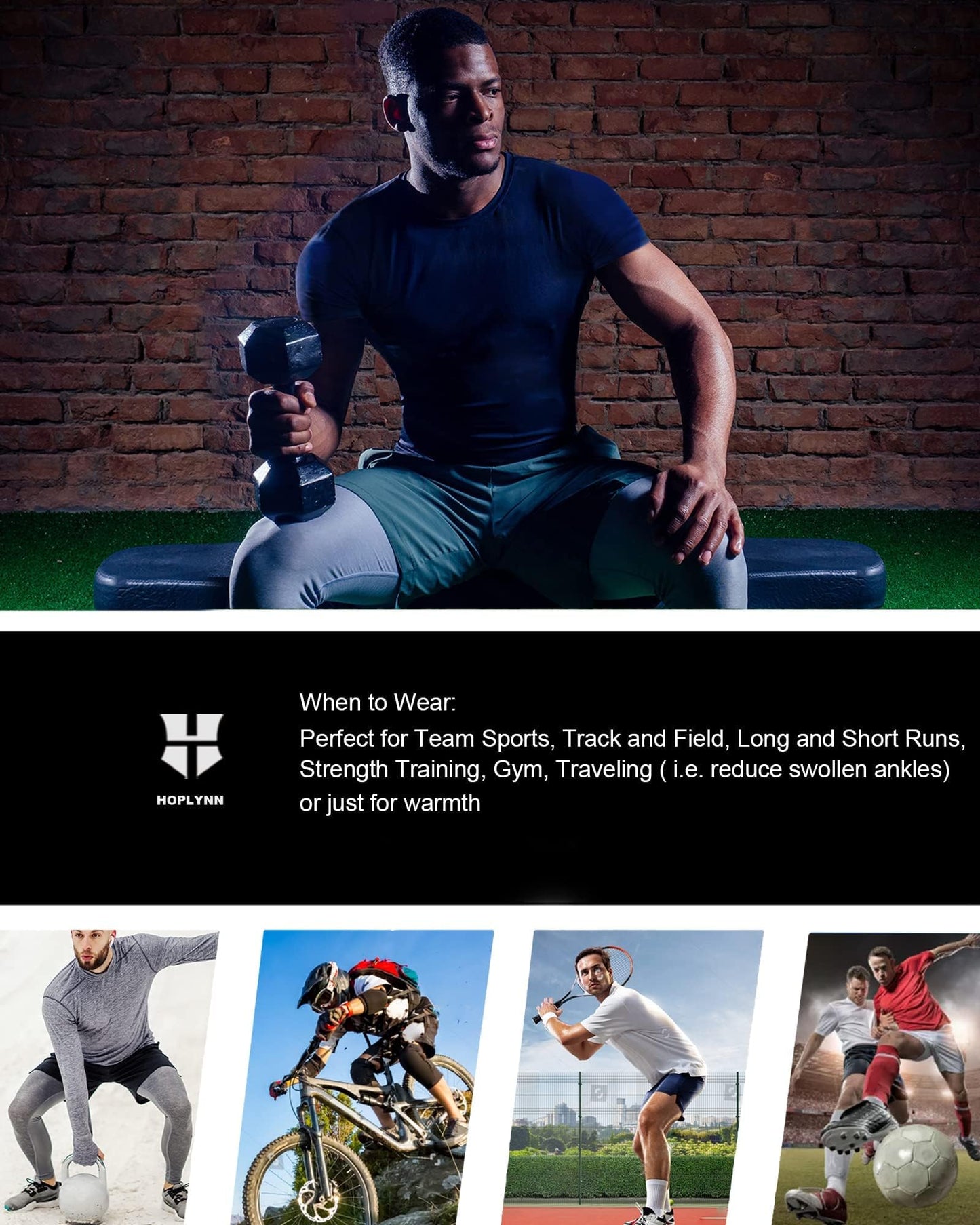 HOPLYNN 5 Pack Workout Compression Shirts Men Long/Short Sleeve Rash Guard Athletic Undershirt Gear T Shirt for Sports 2 Black 2 White 1 Blue L