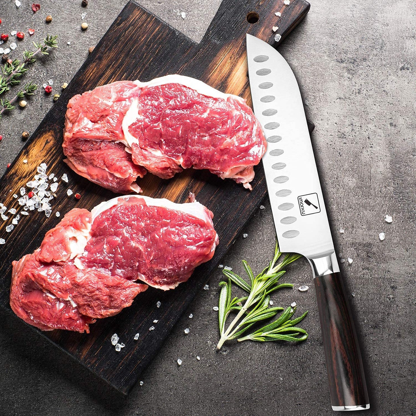 imarku Chef Knife 7 Inch Kitchen Knife Ultra Sharp Santoku Knife - 7Cr17Mov Japanese Chefs Knife, Kitchen Gadgets 2025, Birthday Gifts for Him Her, Best Gifts for Women Men