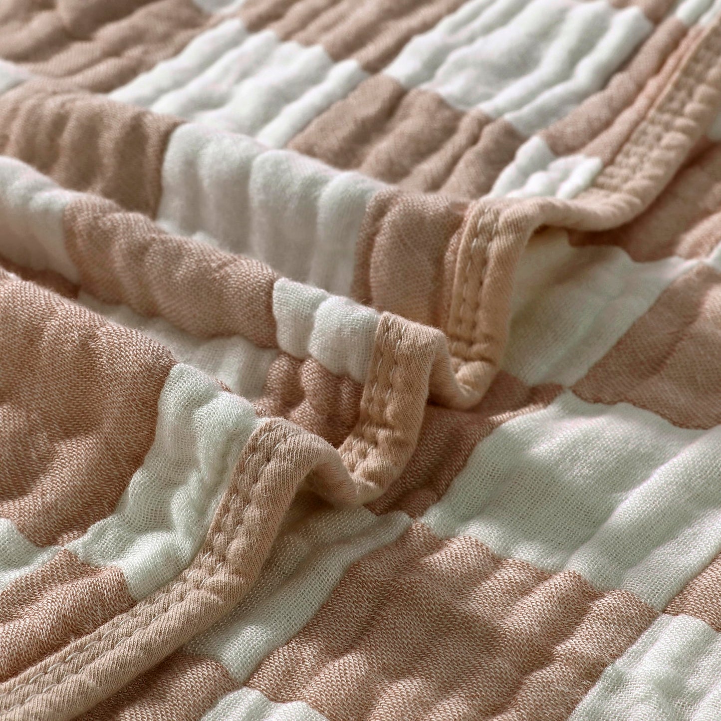 HardNok Ultra Soft Muslin Baby Blanket,A Versatile Swaddle and Bed Blanket for Babies, Toddlers, Boys, and Girls (1 Coffee Checkered 1 Pack).