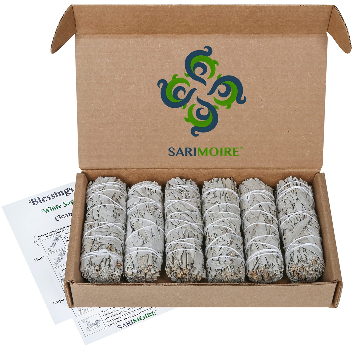 White Sage Smudge Sticks - 6-4" Sage Bundles - Perfect Sage Smudge Stick Smudging Kit Replenishment
