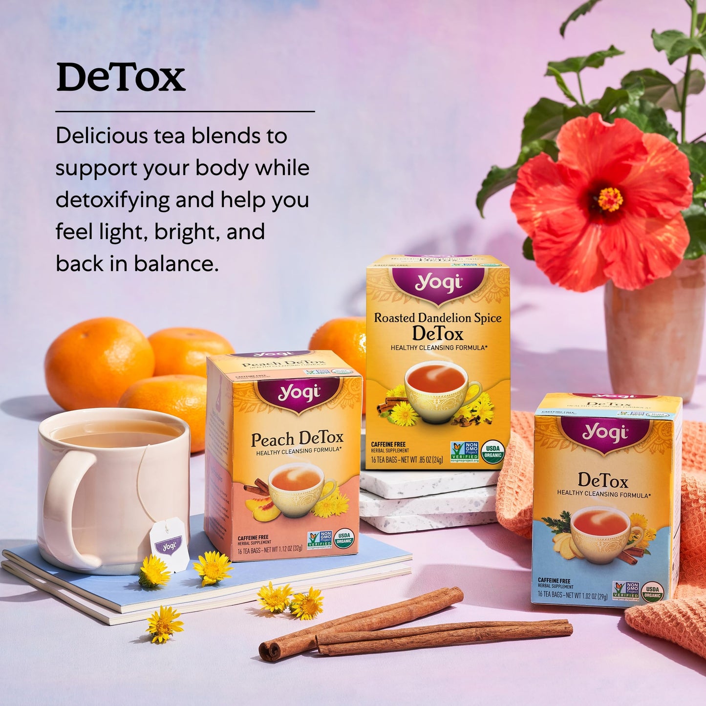 Yogi Tea Roasted Dandelion Spice DeTox Tea - 16 Tea Bags per Pack (4 Packs) - Organic DeTox Tea - Includes Roasted Dandelion Root, Dandelion Root, Cinnamon Bark, Cocoa Shell & More
