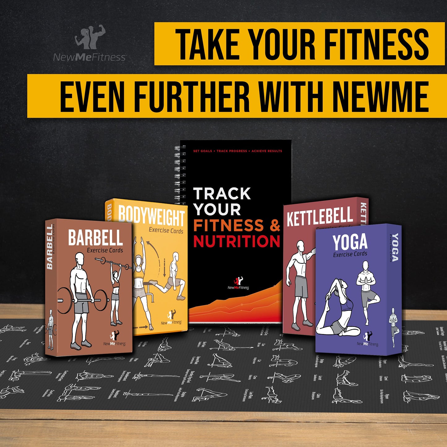 NewMe Fitness Journal for Women & Men, Workout Planner and Exercise Log Book to Track Weight Loss, Muscle Gain, Gym, Bodybuilding Progress, Daily Personal Health Tracker - Pack of 1 (Fitness)