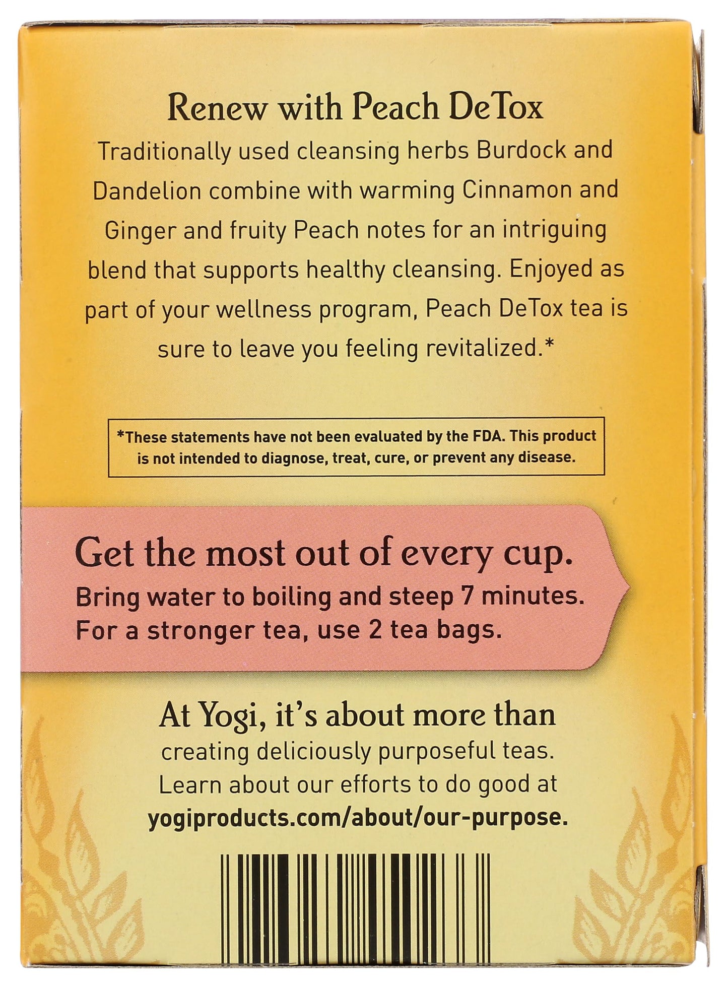 Yogi Tea, Peach DeTox, 16 Count
