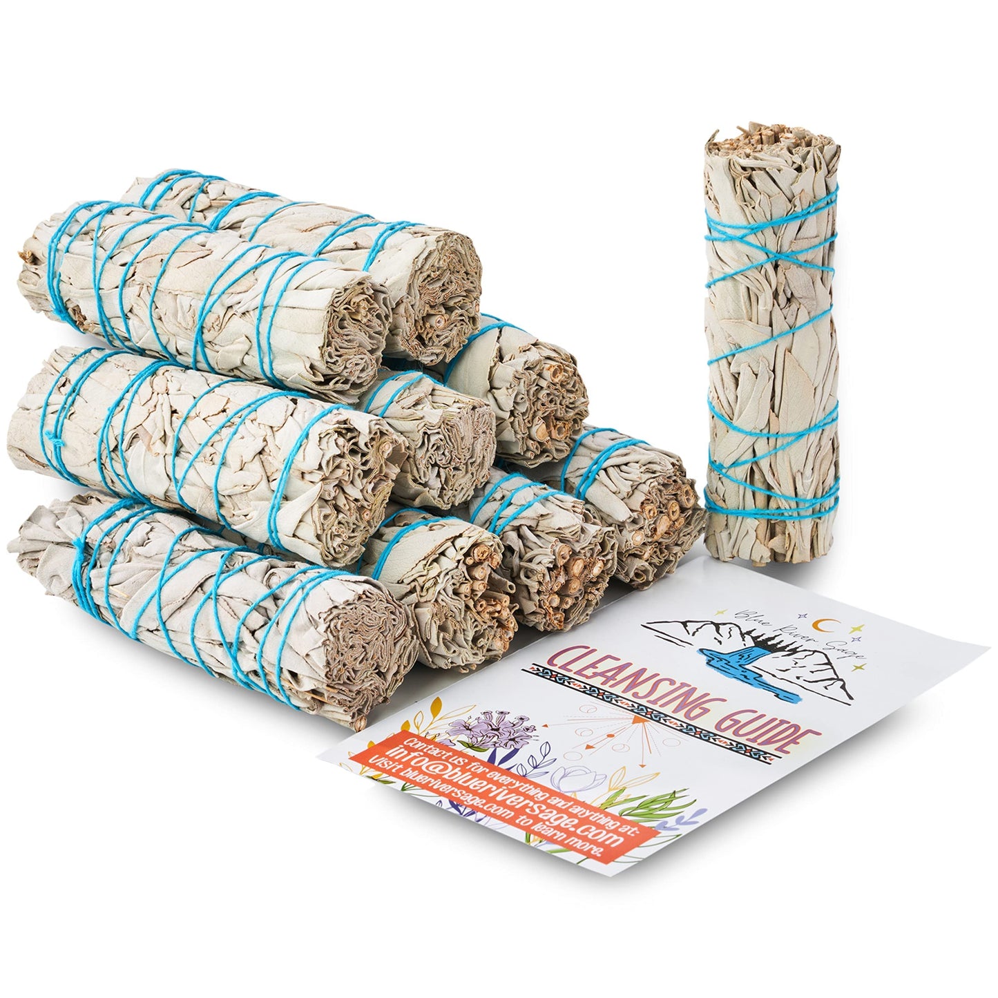 10 White Sage Smudge Sticks ~ Sustainably Grown Sage Bundles for Smudging, Smudge Kit, Ceremony, Spiritual Use, Home & Office Cleansing or Smoke Cleanse (10 Pack)