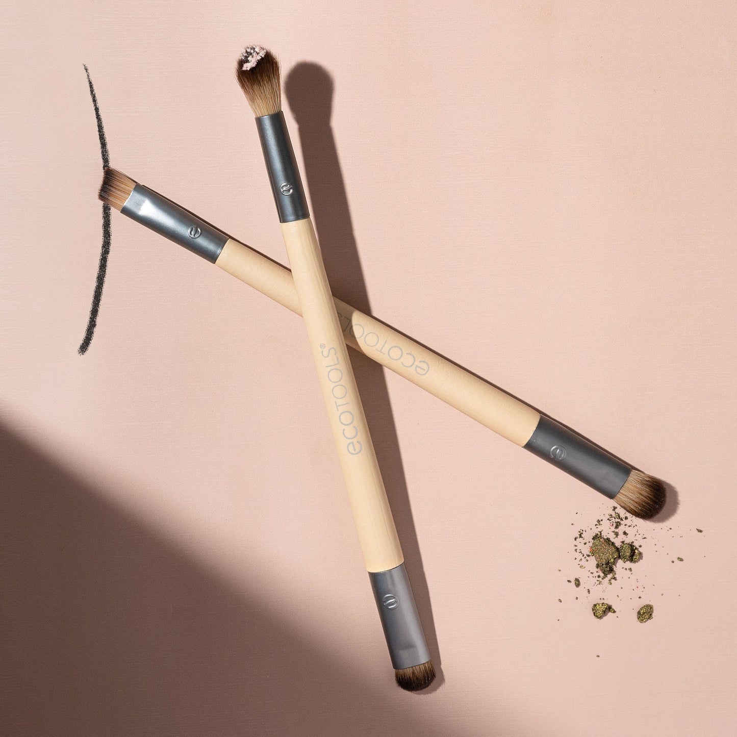 EcoTools Eye Enhancing Duo Makeup Brush Kit, For Enhanced Eye Look, Use to Define, Blend, Smudge, and Shade, 2 Piece Set