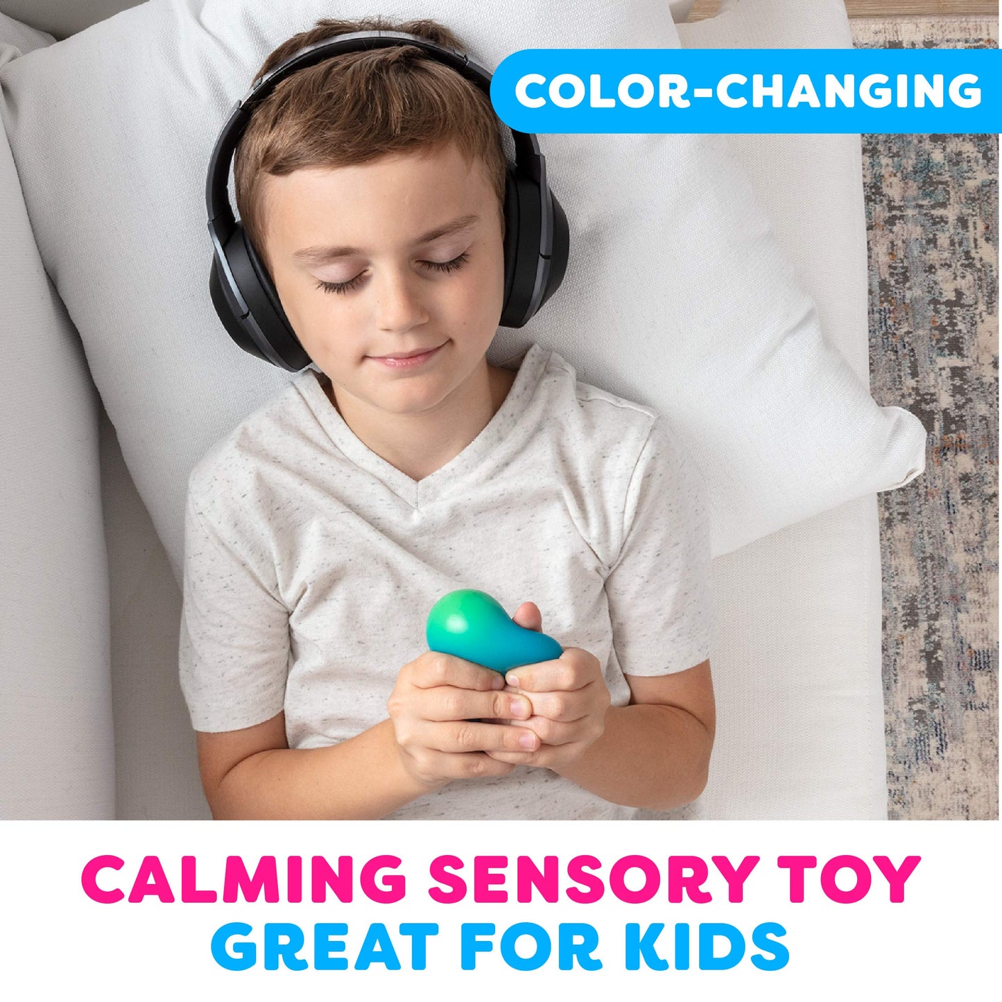 Power Your Fun Arggh Mini Stress Balls for Adults and Kids - 3pk Squishy Stress Balls, Color Changing Resistance Fidget Toys, Sensory Stress Relief Squeeze Toys Squishy Toy (Yellow, Pink, Blue)