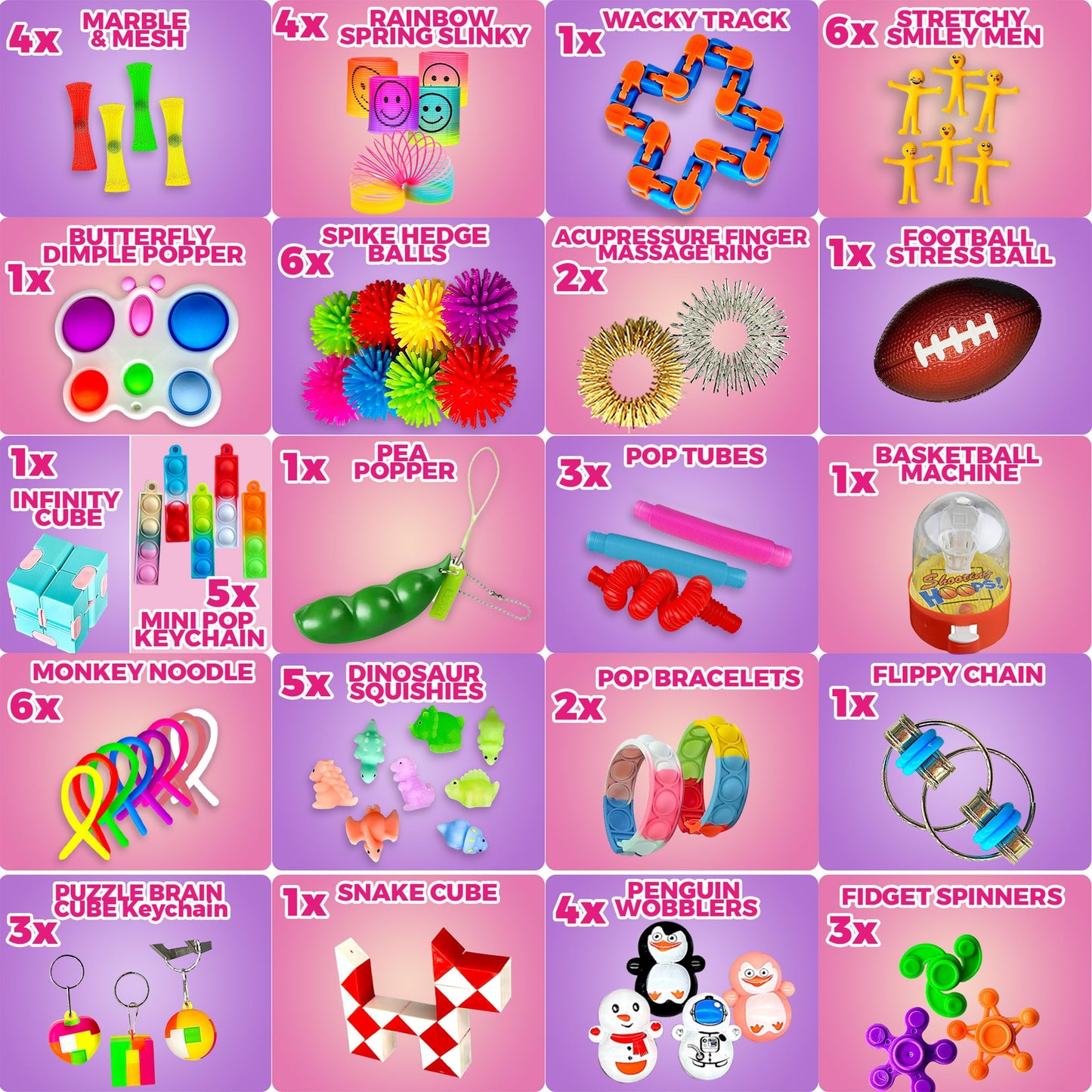 120 Pcs Fidget Toys Pack, Pop Sensory Party Favors Set Gifts for Kids Adults Boy Girl Stocking Stuffers Autistic Bulk Goodie Bag Filler Treasure Box Classroom Prizes School