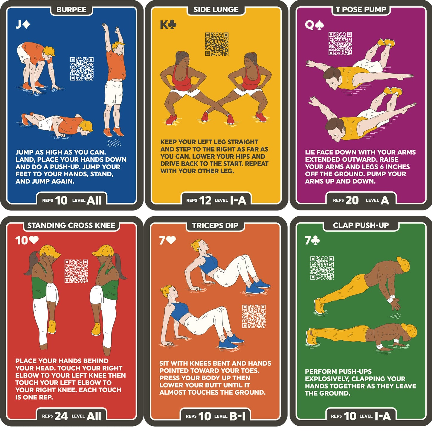 Stack 52 Bodyweight Exercise Cards: Workout Playing Card Game. Designed by a Military Fitness Expert. Video Instructions Included. No Equipment Needed. Burn Fat Build Muscle. (Updated Bodyweight Deck)