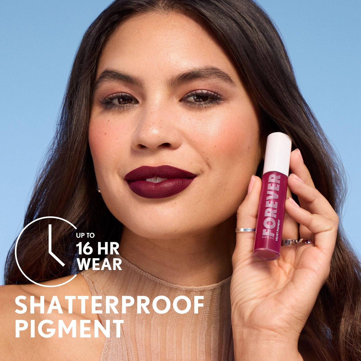 Covergirl Outlast Forever Velvet Pigment, 500 Brazen Raisin, Matte Lipstick, Vegan Formula, Easy to Use, Glides on Effortlessly, Long-Lasting, Perfect Color, 0.30oz