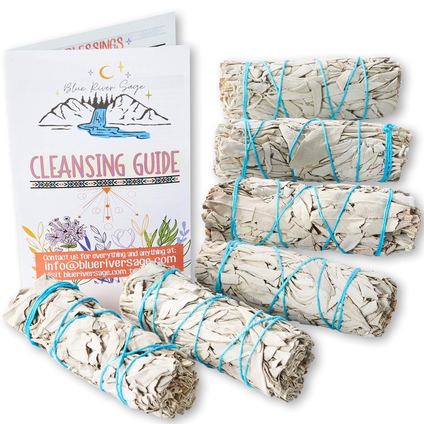 6 Pack White Sage ~ Sage Smudge Sticks for Smudging & Cleansing Energy ~ Bulk/Wholesale ~ Sustainably Grown (6 Pack)
