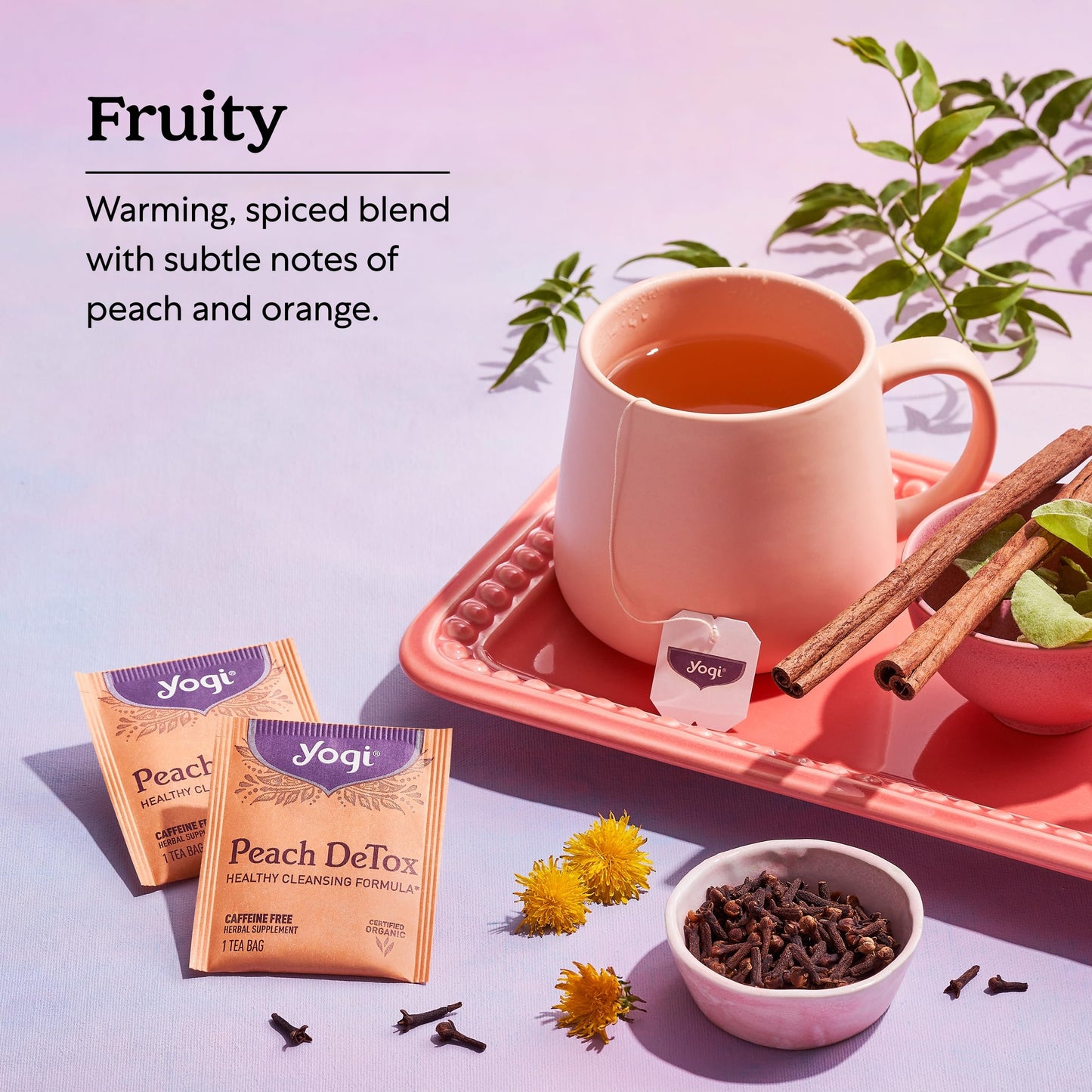 Yogi Tea Peach DeTox Tea - 16 Tea Bags per Pack (4 Packs) - Organic DeTox Tea to Feel Refreshed - Includes Cinnamon Bark, Ginger Root, Cardamom Pod, Burdock Root, Dandelion Root & More
